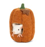 Mouse in a Tall Pumpkin Ornament 6.5"