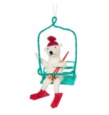 Skiing Bear on Chairlift Ornament 7"