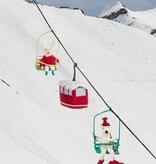 Skiing Bear on Chairlift Ornament 7"