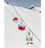 Skiing Bear on Chairlift Ornament 7"