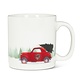 Red Car with Tree Stoneware Mug 18oz