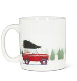 Red Car with Tree Stoneware Mug 18oz