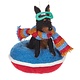 Dog Ornament Sliding on a Snow Tube 4.5"