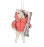 Puffy Coat Animal Ornament 5", Assorted