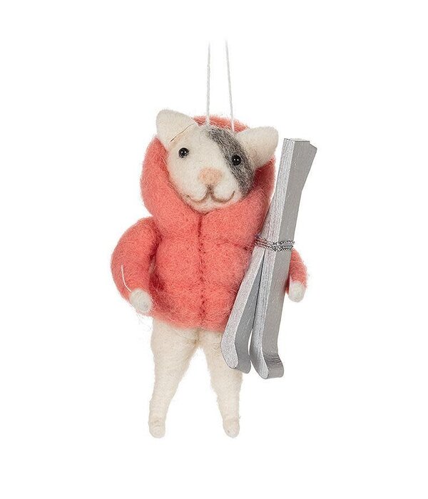 Puffy Coat Animal Ornament 5", Assorted