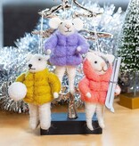 Puffy Coat Animal Ornament 5", Assorted