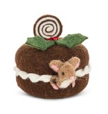 Ornement Souris dans un gâteau de Noël 4,5"