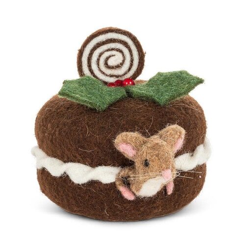 Ornement Souris dans un gâteau de Noël 4,5"