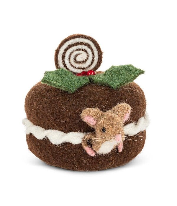 Ornement Souris dans un gâteau de Noël 4,5"