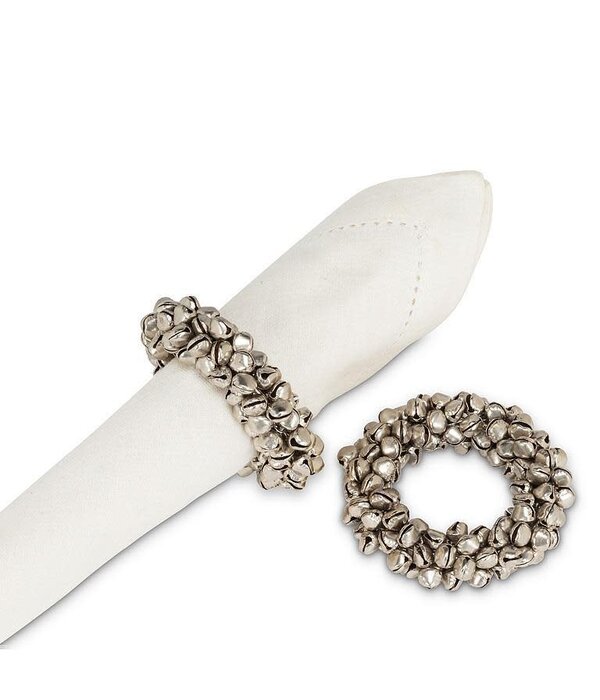 Silver Napkin Ring with Bell Accents 3"