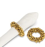 Anneau à serviette doré orné de clochettes 3"
