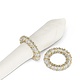 Silver Napkin Ring with Pearls and Ribbon 2.5"
