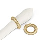 Anneau à serviette doré orné de perles et de ruban 2.5"