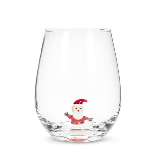 Santa Icon Stemless Wine Glass 20oz
