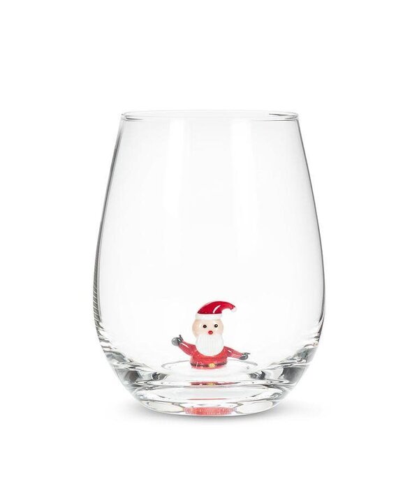 Verre à vin sans pied avec icône de Père Noël 20 oz