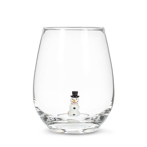 Snowman Icon Stemless Wine Glass 20oz