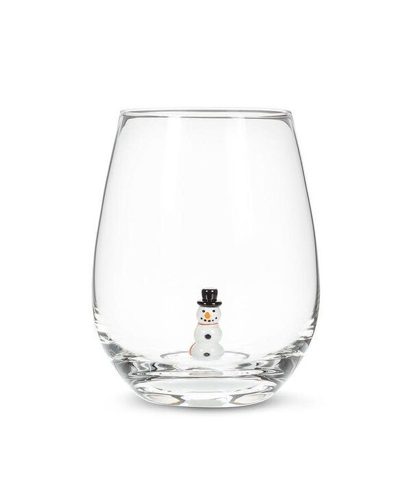 Snowman Icon Stemless Wine Glass 20oz