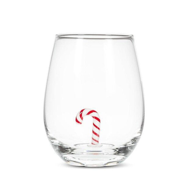 Verre à vin sans pied avec icône de canne de Noël 20 oz