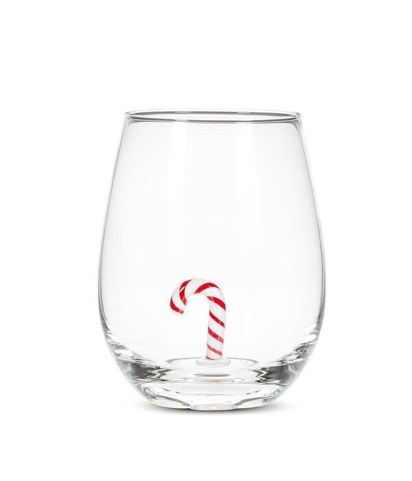 Verre à vin sans pied avec icône de canne de Noël 20 oz