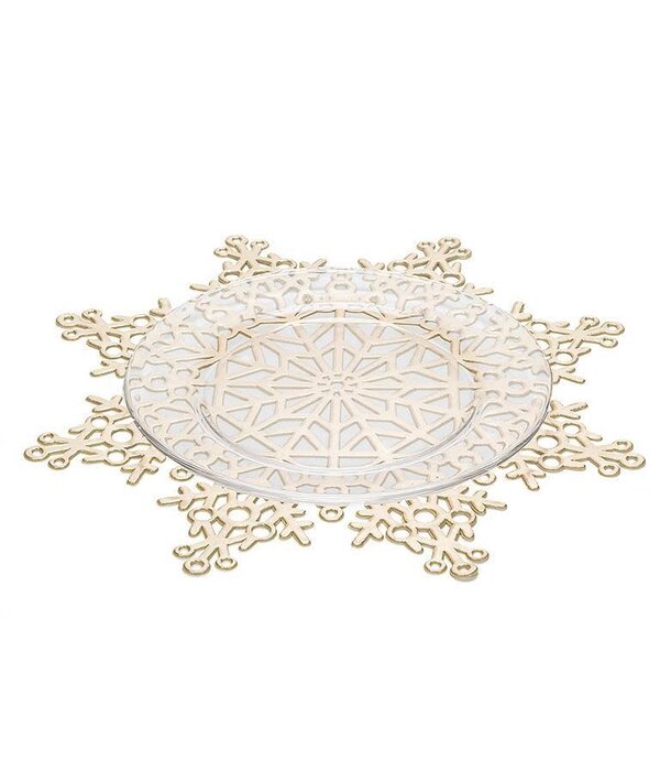 Cutout Snowflake Placemat 15", Gold