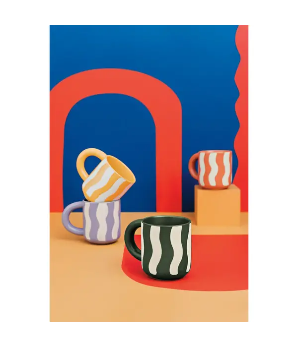 Danica Heirloom Tasse Rayée "Groovy" Orange 10oz de Danica