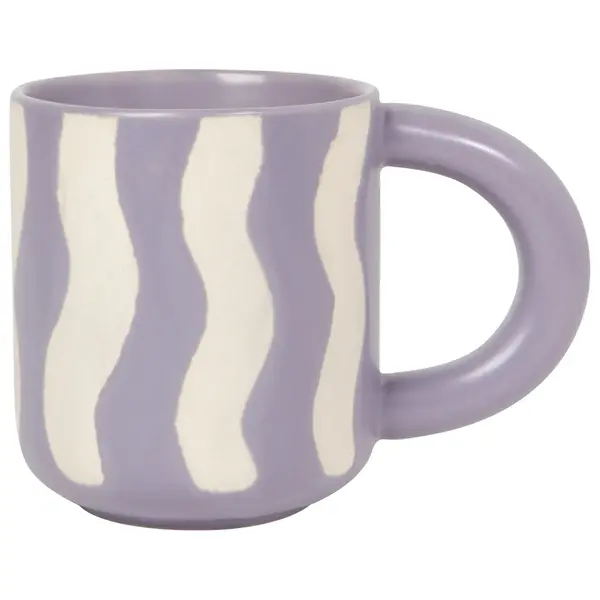 Tasse Rayée "Groovy" Mauve 10oz de Danica