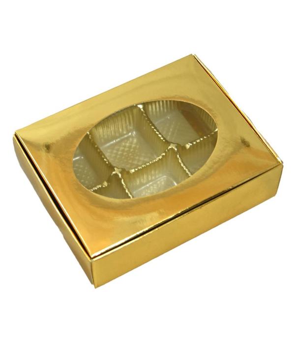  METALLIC GOLD one piece box with window