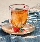 Double-Walled Mug with Dried Flowers 350 ml