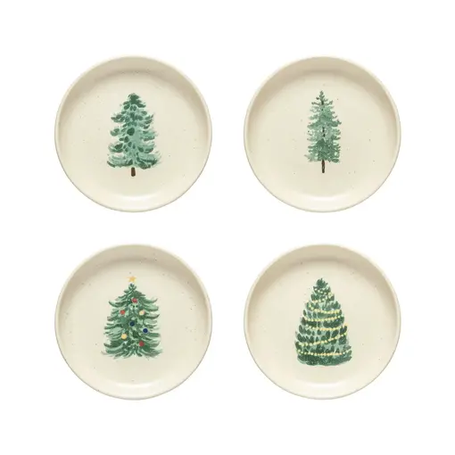 Pacifica Christmas Tree Plates 16 cm, Set of 4