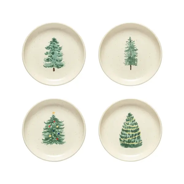Pacifica Christmas Tree Plates 16 cm, Set of 4