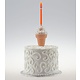 MUSICAL ICE CREAM CONE CAKE TOPPER WITH COLOR FLAME CANDLE
