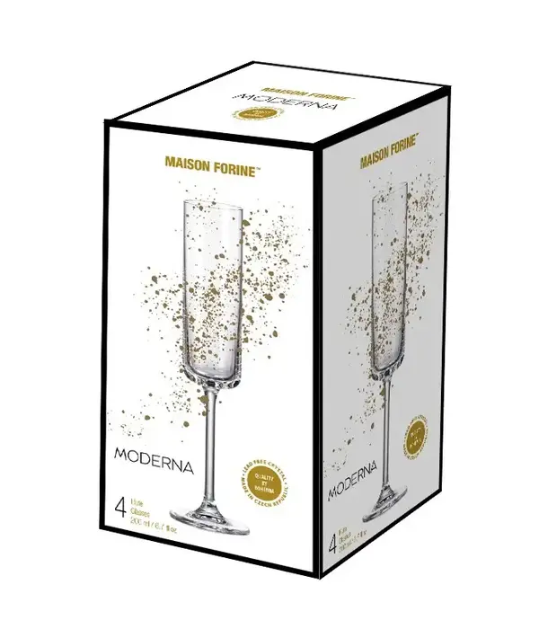 Flûtes à champagne Moderna 200 ml, ens/4 de Maison Forine
