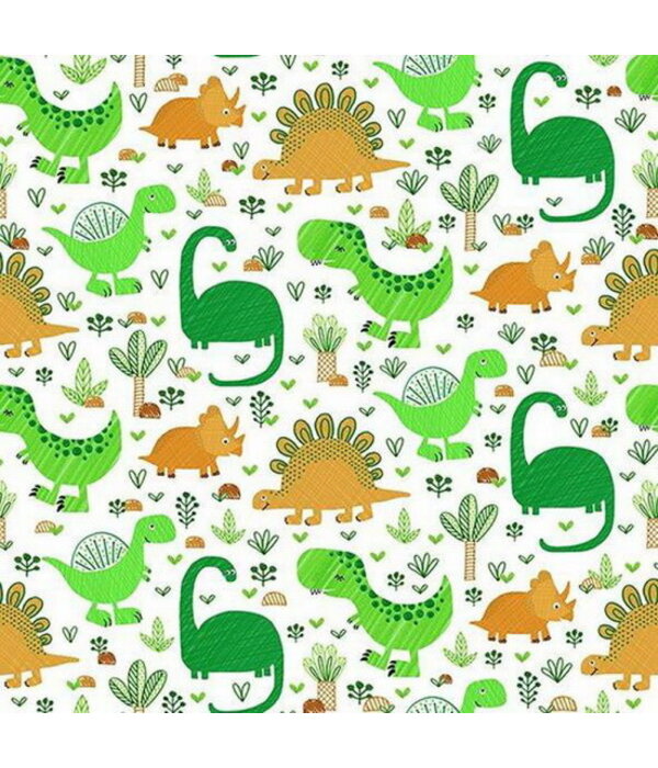 Ensemble de 20 serviettes de table en papier Dinosaures