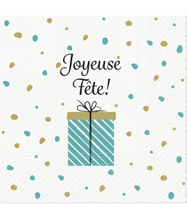 Ensemble de 20 serviettes de table en papier Joyeuse Fête