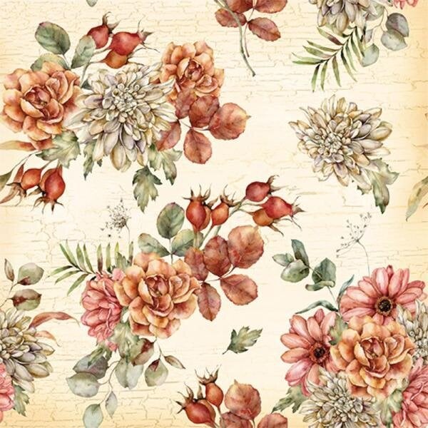 Ensemble de 20 serviettes de table en papier Fleurs d'automne