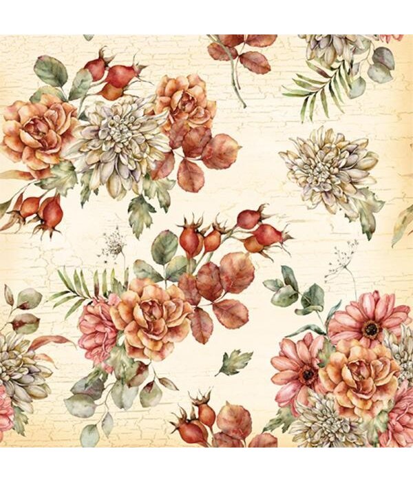 Ensemble de 20 serviettes de table en papier Fleurs d'automne