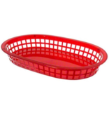 Johnson Rose Red Plastic Oval Basket