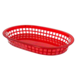 Johnson Rose Red Plastic Oval Basket