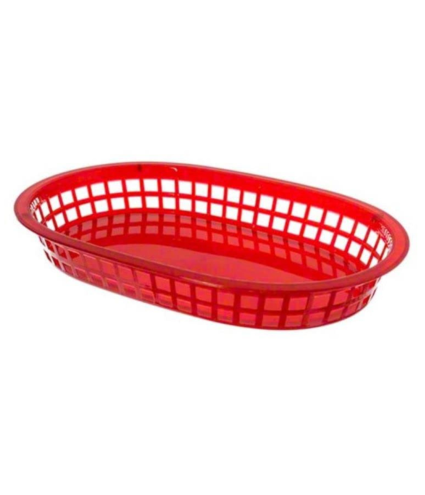 Johnson Rose Red Plastic Oval Basket