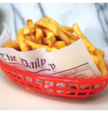 Fox Run Fox Run French Fry Wax Paper Liners, Newsprint, 24-Count