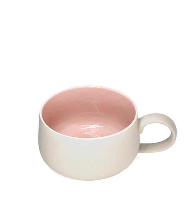 BIA Cordon Bleu Tasse à café en grès 350 ml, beige avec intérieur rose de BIA