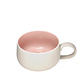Tasse à café en grès 350 ml, beige avec intérieur rose de BIA