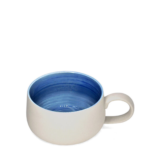 BIA Cordon Bleu Tasse à café en grès 350 ml, beige avec intérieur bleu de BIA