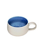 Tasse à café en grès 350 ml, beige avec intérieur bleu de BIA