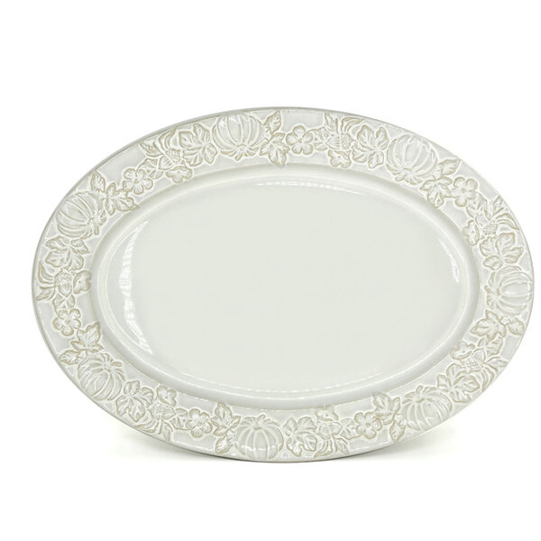 Plateau de service 47 x 33.5cm, grès blanc de BIA