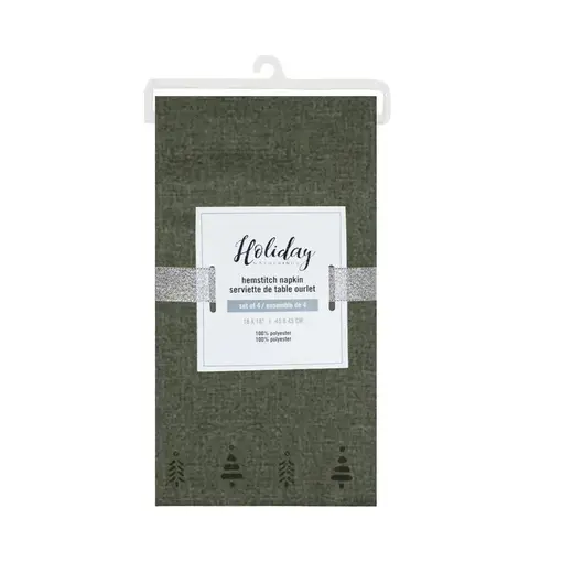 Harman Ensemble de 4 serviettes de table motifs de sapins Vert Forêt