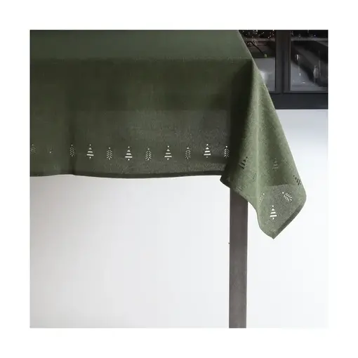 Harman Green Tablecloth with Tree Patterns 60 x 120"