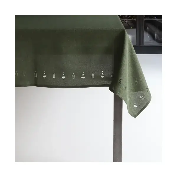 Nappe Verte à motifs de sapins 60 x 90"