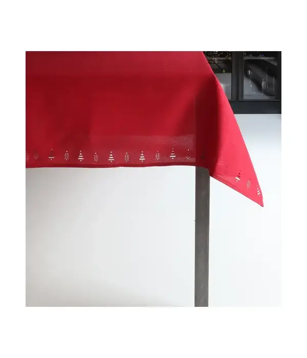 Harman Red Tablecloth with Tree Patterns 60 x 120"