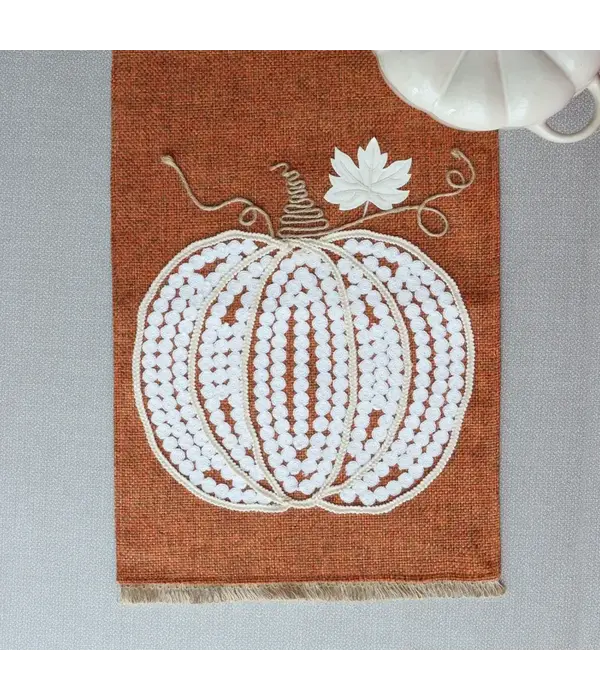 Harman Orange Table Runner with Pumpkin Pattern